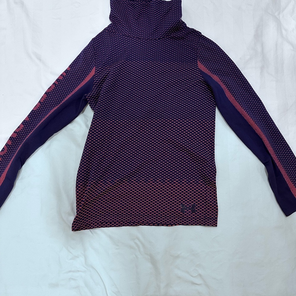 Under Armour Navy and Red Long Sleeve Top HeatGear